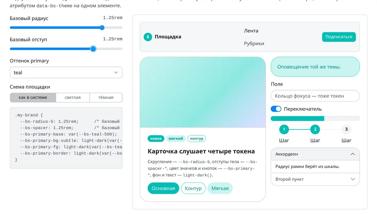 Площадка токенов после перестройки